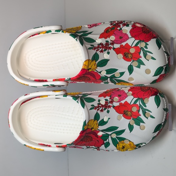 Crocs classic baya printed floral graphic unisex clog women's size 9 / men's 7 - Picture 10 of 14